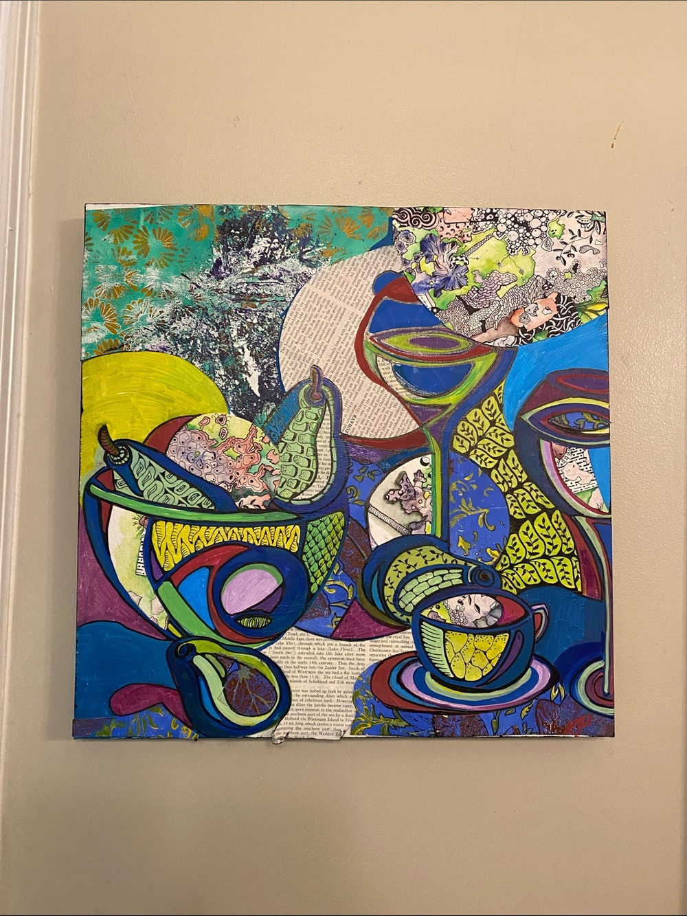 Vibrant Mixed-Media Abstract Home Art - Multicolor